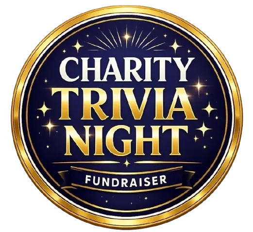 Charity Trivia Night Fundraiser template logo, a free fusion game made with TriviaMaker