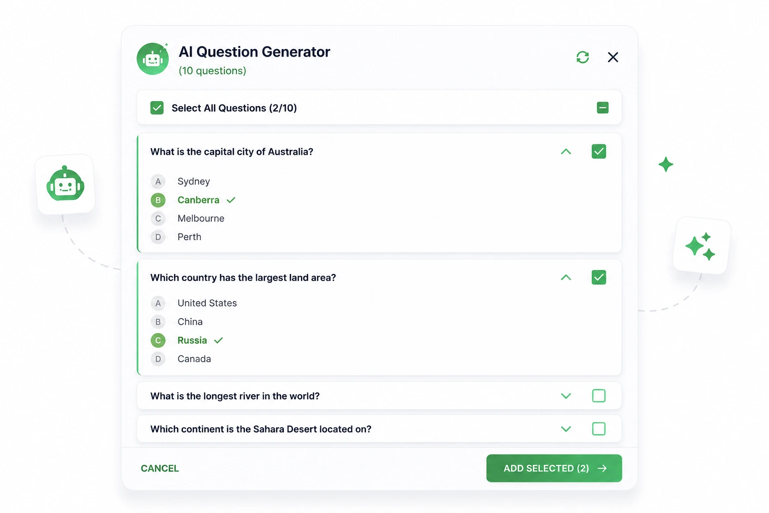Specify quiz details like question count and type in TriviaMaker's AI quiz maker