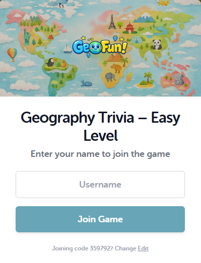 Join game with 6-digit code