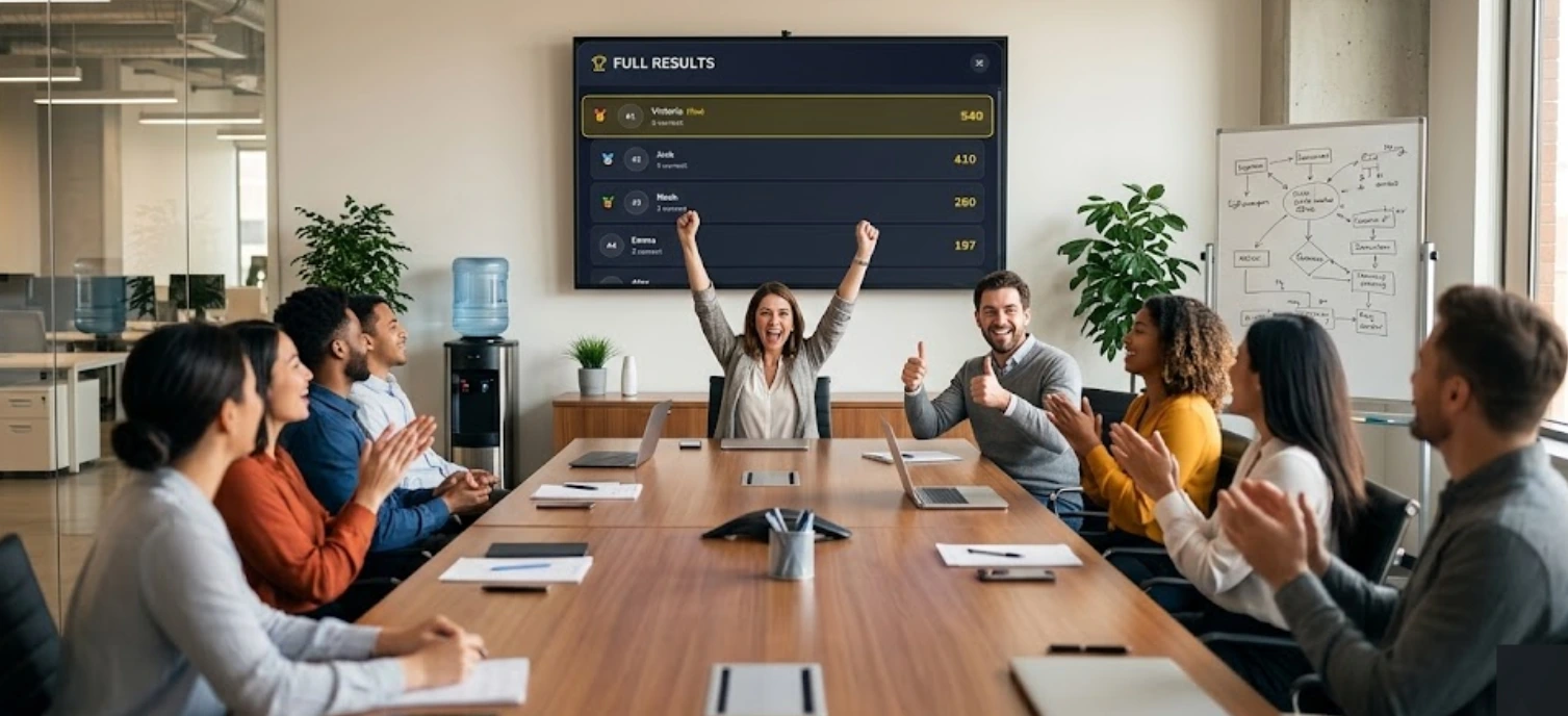Live trivia game for corporate events and team meetings